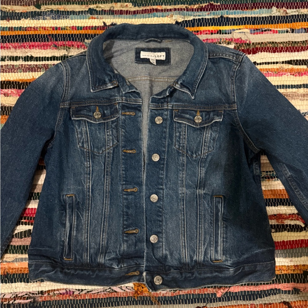 NWOT LOFT Women's Dark Blue Jean Jacket